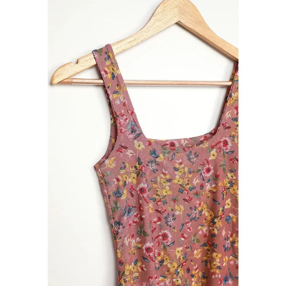 Lulus Love in the Garden Mauve Floral Print Mesh Bodysuit pink yellow blue